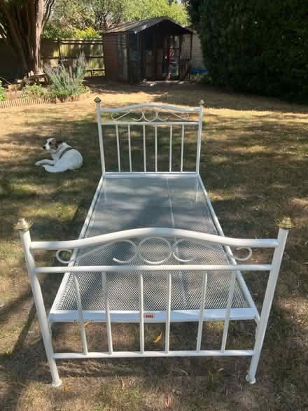 Photo of free White metal small single bed (Henley-on-Thames RG9) #2