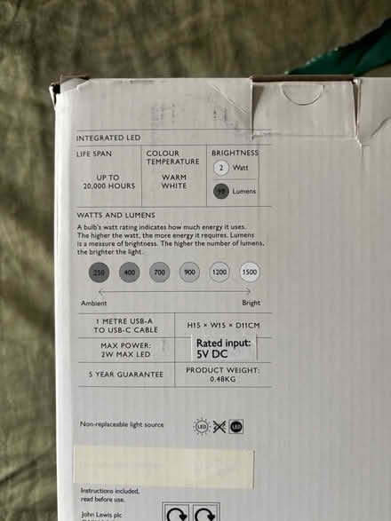 Photo of free John Lewis mushroom light - BROKEN (E17 Walthamstow) #4