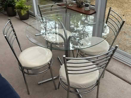Photo of free Glass table and chairs (GU16) #2