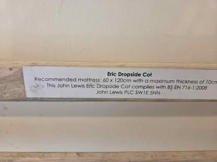 Photo of free John Lewis Eric dropside cot (West Bridgford NG2) #1