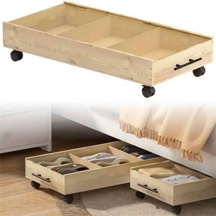 Photo of Wood under bed storage boxes (CB4 Arbury) #1