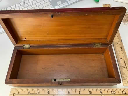 Photo of free Long, shallow antique wood box (Pleasant Hill) #2