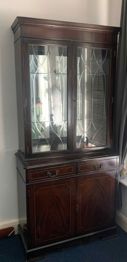 Photo of free large cabinet with glass shelves (Ashby-de-la-Zouch LE65) #1