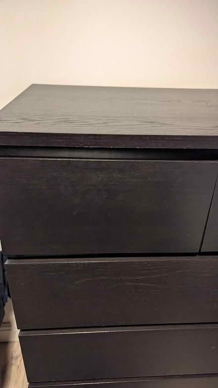 Photo of free Black-brown Malm 6 chest of drawers (Swinton M27) #2