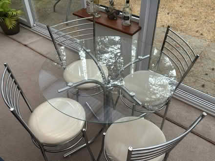 Photo of free Glass table and chairs (GU16) #1