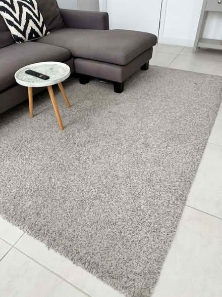 Photo of free IKEA ALHEDE grey shaggy rug, 160 x 240 cm (Shoreditch EC2A) #1