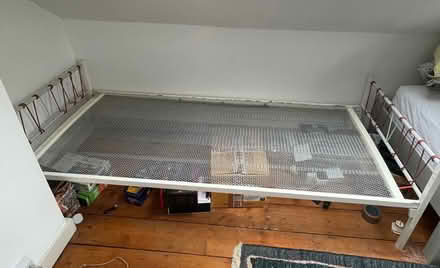 Photo of free Single metal frame plus mattress (Walton Manor OX2) #1