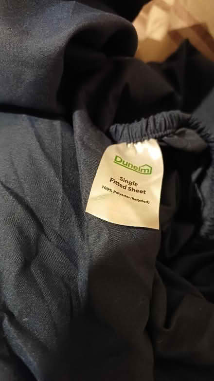 Photo of free 2 dunelm single bed navy sheets (Malvern Link WR14) #1