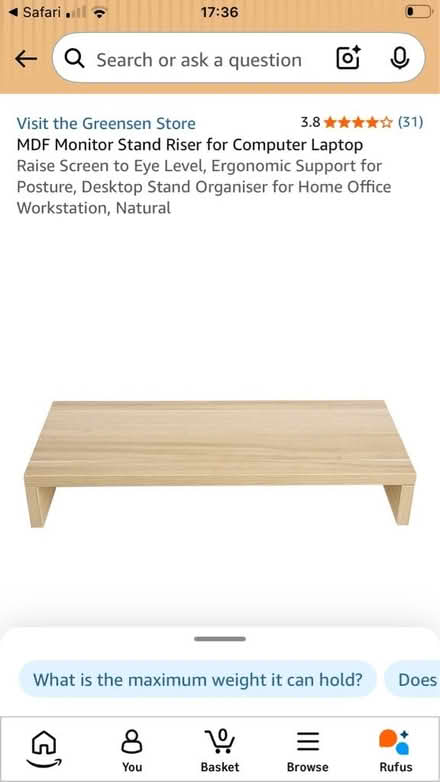 Photo of free Monitor shelf for table (Old Coulsdon CR5) #1