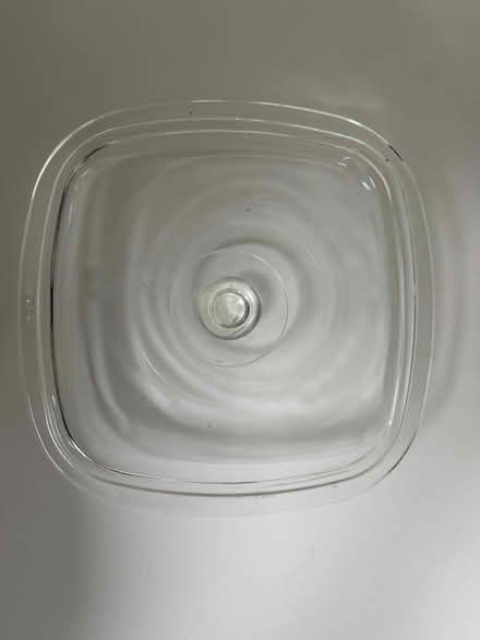 Photo of free Knobbed E-14 Pyrex square glass lid (1075 Valencia Avenue) #2