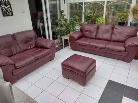 Photo of free Burgundy leather suite (Eastwood SS9) #2