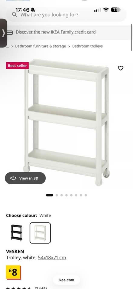 Photo of free IKEA VESKEN trolley, white (Hammersmith W6) #2