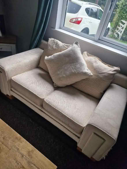 Photo of free Cream sofa and puffy/footstool (Myerscough PR4) #3