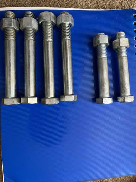 Photo of free Six 5/8-11 bolts with nuts-Pepp (near Rt 119/113-Pepperell) #1