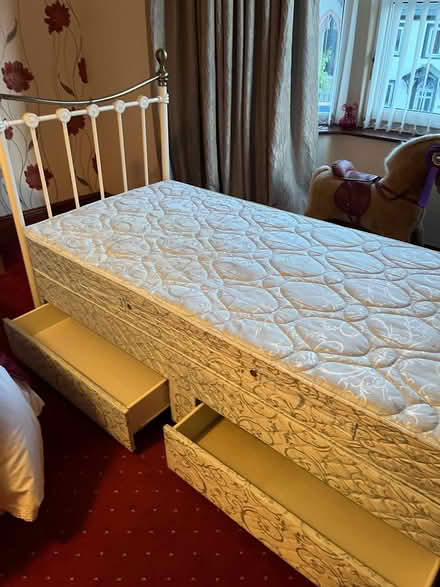 Photo of free Single two drawer divan bed. (Brough CA17) #3