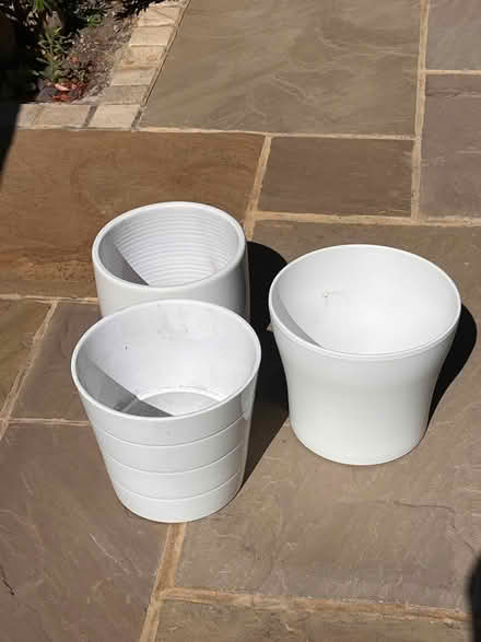 Photo of free 3 white ceramic pots (The Nurserylands TW12) #1