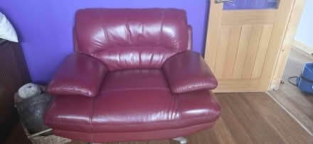 Photo of free Red Leather sofa (Vale LA1) #2