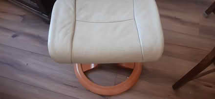 Photo of free Cream leather footstool (Aldingbourne PO20) #3