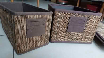 Photo of free 9 rattan & fabric containers. Ikea (Belfast BT11) #2