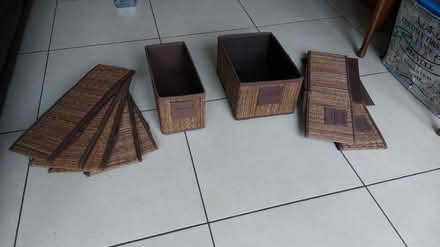 Photo of free 9 rattan & fabric containers. Ikea (Belfast BT11) #1