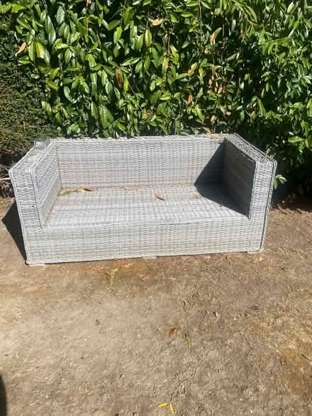 Photo of free 2 seater rattan sofa (Forest green) #1