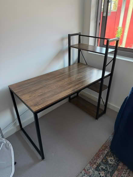 Photo of free Desk with Shelving + Office Chair (Stoke Newington N16) #1