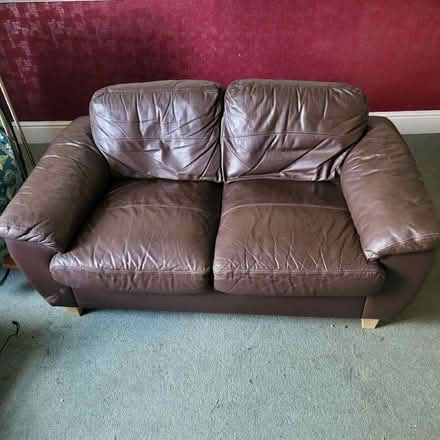Photo of free Brown leather sofa (Pudsey LS28) #3