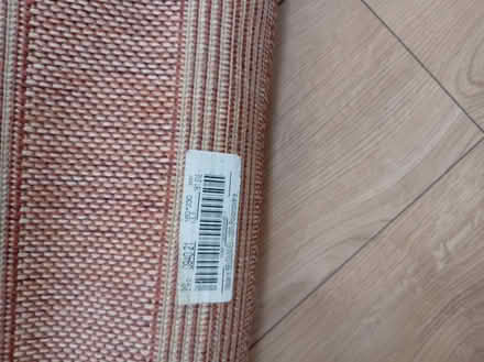 Photo of free Red and cream striped flat-woven rug (North Kensington W11) #2