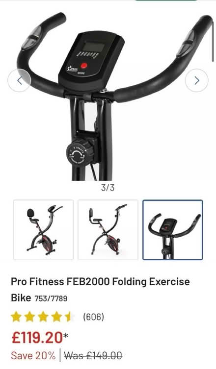 Photo of free ARGOS Folding Exercise Bike (16kg) (kx/angel - WC1X) #3