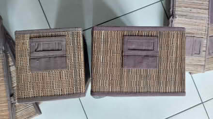 Photo of free 9 rattan & fabric containers. Ikea (Belfast BT11) #3