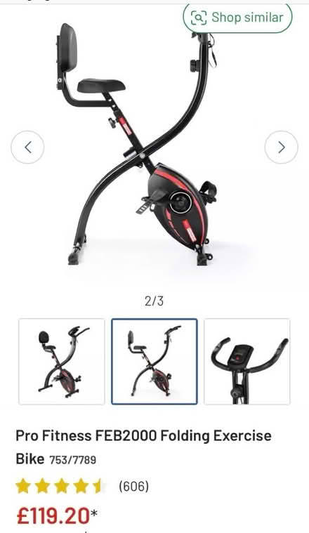 Photo of free ARGOS Folding Exercise Bike (16kg) (kx/angel - WC1X) #1