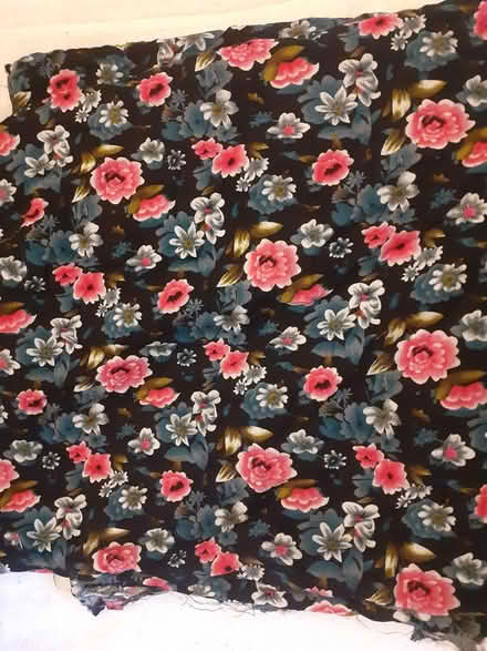 Photo of free Black flower cotton material (Birmingham City Centre B1) #1
