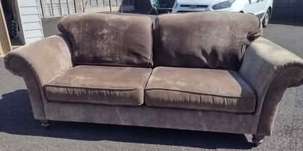 Photo of free Large brown fabric sofa (Pokesdown BH5) #1
