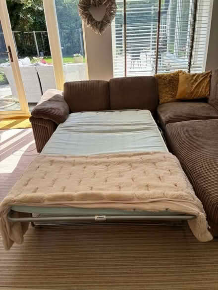 Photo of free L shape cord sofa and glass top light oak coffee table (Bourne End SL8) #2