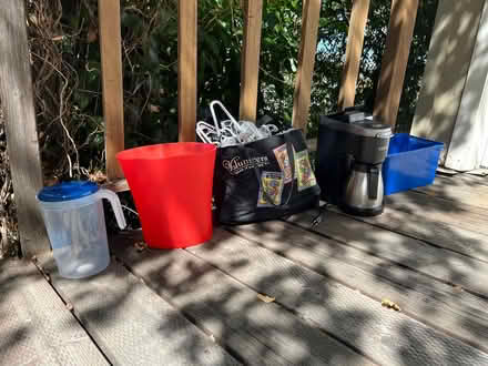Photo of free Keurig trash bin pitcher coat hange (133 Martens Blvd, San Rafael) #4