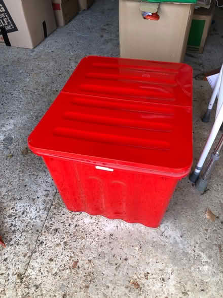 Photo of free Plastic storage bin with lid (Chislehurst BR7) #1