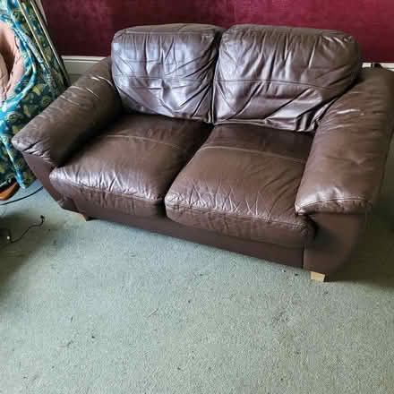 Photo of free Brown leather sofa (Pudsey LS28) #2