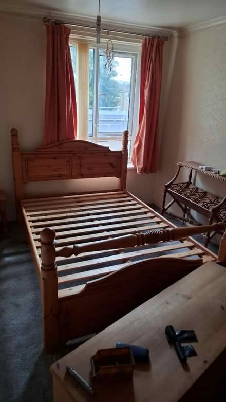 Photo of free Pine double bed (Baildon BD17) #2