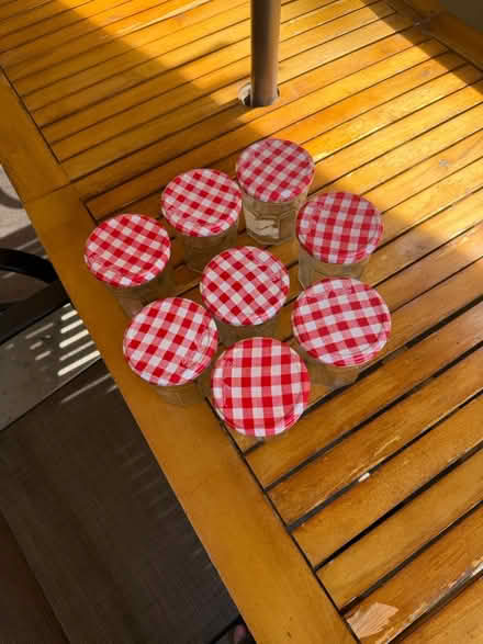 Photo of free 8 Bonne Maman jars (Birchwood Drive, Boulder) #1