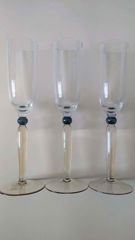 Photo of free PICKUP MONDAY/TUESDAY 3 Pottery Barn champagneflutes/glasses (Loftus Road W12) #1