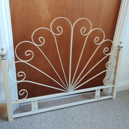 Photo of free Single Bed White Metal Headboard (Rayleigh SS6) #1