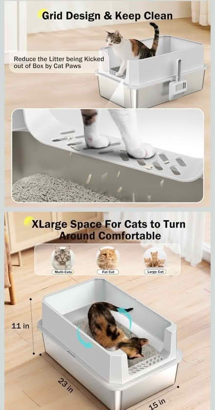 Photo of free XL Stainless Steel Cat Litter Used (southfields SW18) #2