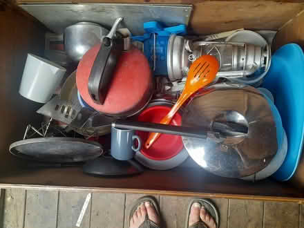 Photo of free Wooden box of camping stuff (Chesterfield, S41) #2