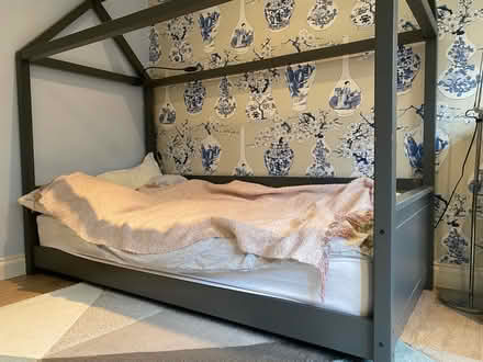 Photo of free Canopy single bed in grey (BR7) #1