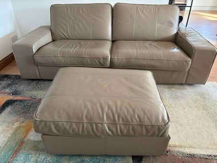 Photo of free Leather Sofa and footstool (Stepps G33) #1