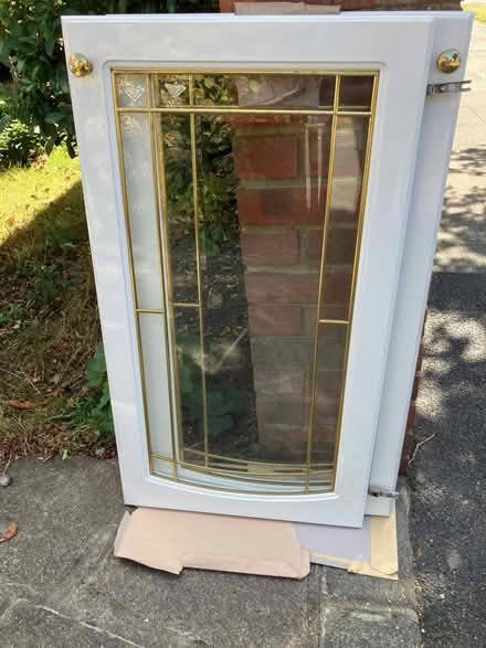 Photo of free Two glazed kitchen cupboard doors and corner shelving unit (Lamorbey DA15) #1