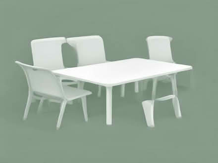 Photo of free 9 white plastic garden chairs (Brookman's Park AL9) #1