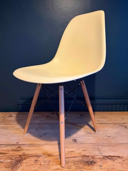 Photo of free Six Eames-style cream-colour chairs (Woodford Green) #2
