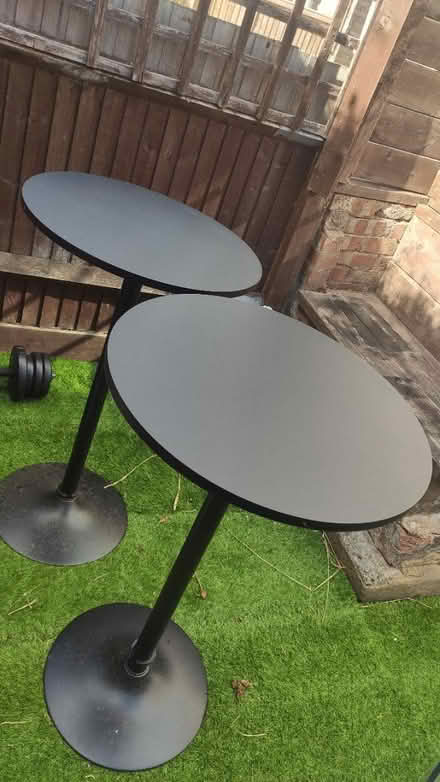 Photo of free 2 black bar / bistro tables (Tw1) #1