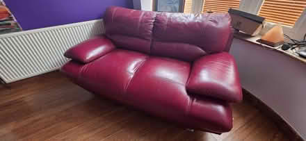 Photo of free Red Leather sofa (Vale LA1) #1